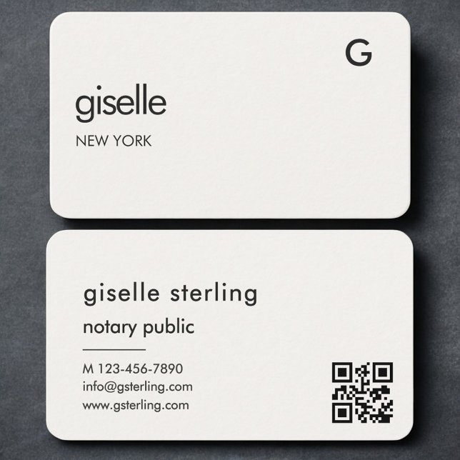 Carte De Visite Notary Public Neutral QR Code  (Créateur téléchargé)