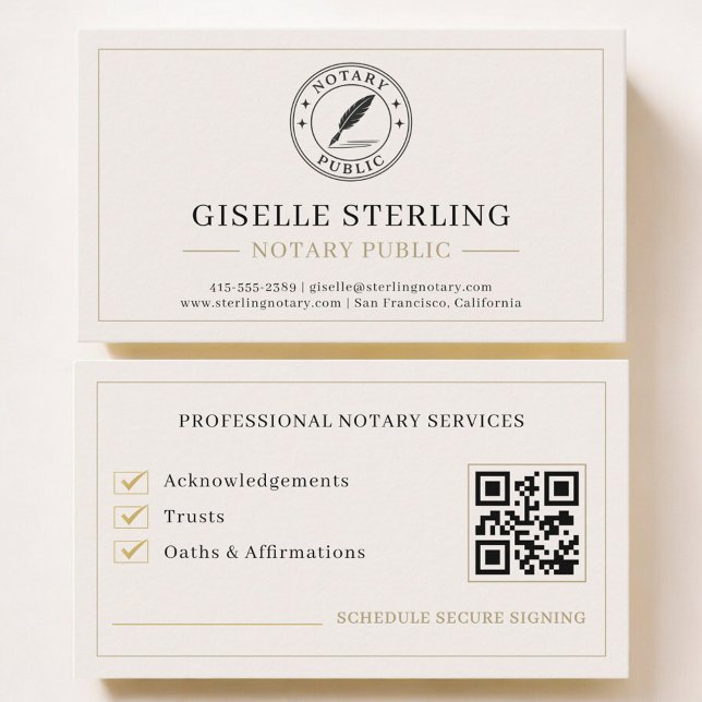 Carte De Visite Notary Public QR Code Professional (Créateur téléchargé)