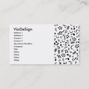 Carte De Visite notes de musique