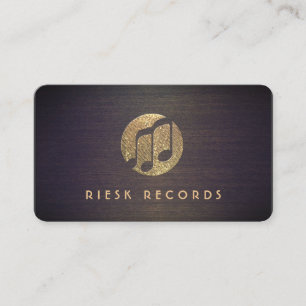 Carte De Visite Notes de musique cool Gold Logo Retro Musicien