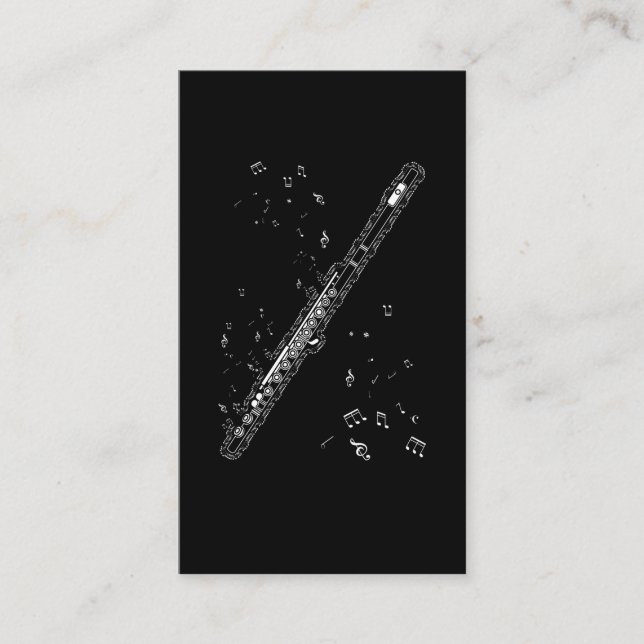 Carte De Visite Notes de musique de fluide Instrument Musicien Flu (Devant)