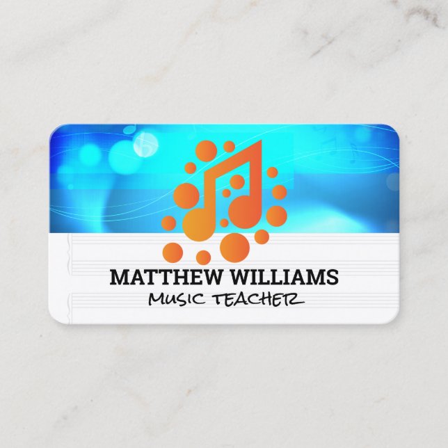 Carte De Visite Notes de musique | Logo sonore (Devant)