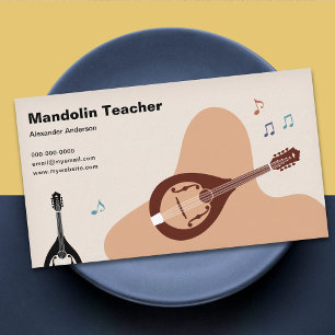 Carte De Visite Notes de Musique - Professeur de Mandoline