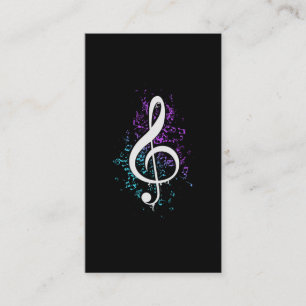Carte De Visite Notes musicales Coloful Treble Clef Art