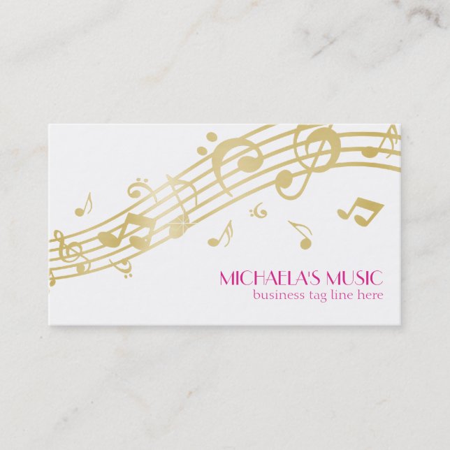 Carte De Visite Notes musicales d'affaires de la musique moderne d (Devant)