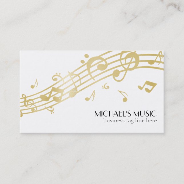Carte De Visite Notes musicales d'affaires de la musique moderne d (Devant)