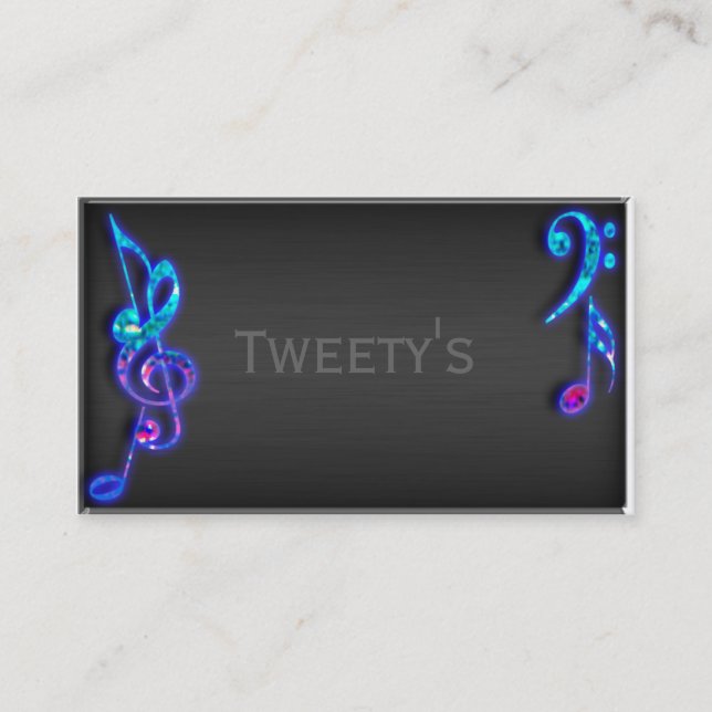 Carte De Visite Notes musicales de parties scintillantes (Devant)