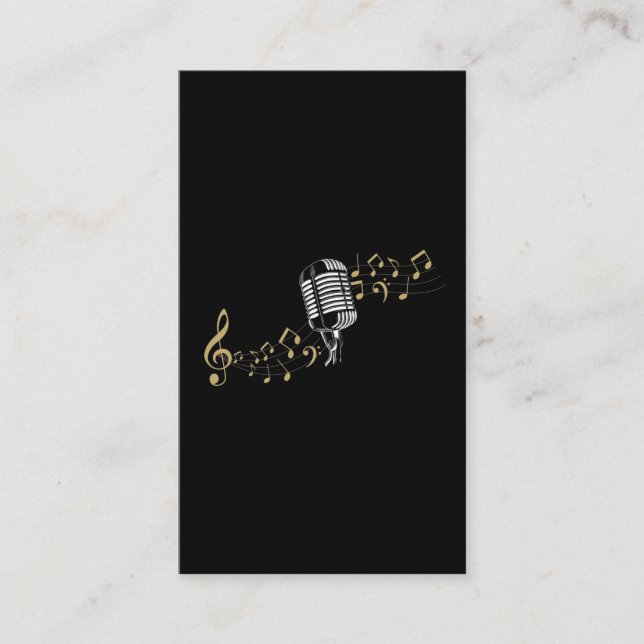 Carte De Visite Notes musicales du chanteur Microphone Amateur de  (Devant)