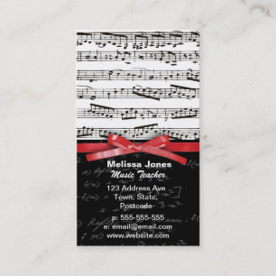 Carte De Visite Notes musicales et équations mathématiques