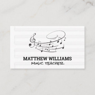 Carte De Visite Notes musicales et fiches musicales