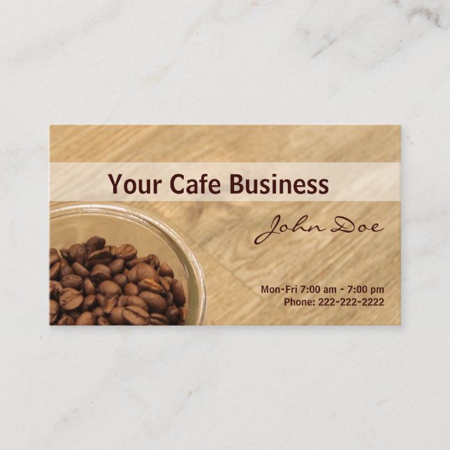 Carte De Visite Notre Café (Devant)