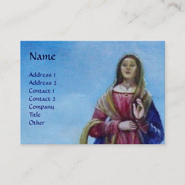 Carte De Visite NOTRE FEMME DE bleu clair blanc vert rouge violet (Devant)