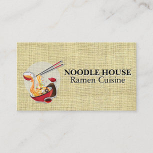 Carte De Visite Nouilles et sauce dans un bol