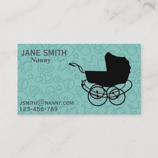 Carte De Visite Nounou / Au paire / baby-sitter freelance (Devant)