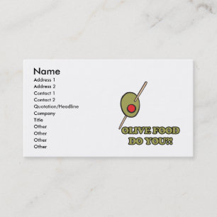 Carte De Visite nourriture d'olive