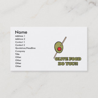 Carte De Visite nourriture d'olive
