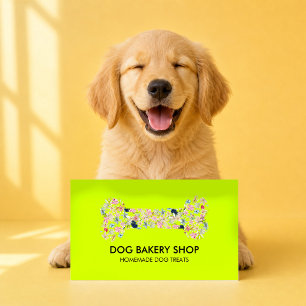 Carte De Visite Nourriture naturelle pour chien au vert néon