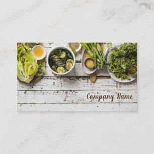 Carte De Visite Nourriture verte de végétarien de restaurant de