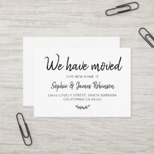 Carte De Visite Nous avons déménagé Simple Nouvelle Maison Déménag