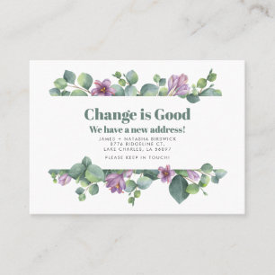 Carte De Visite Nous avons déplacé l'adresse Eucalyptus Moving Fai