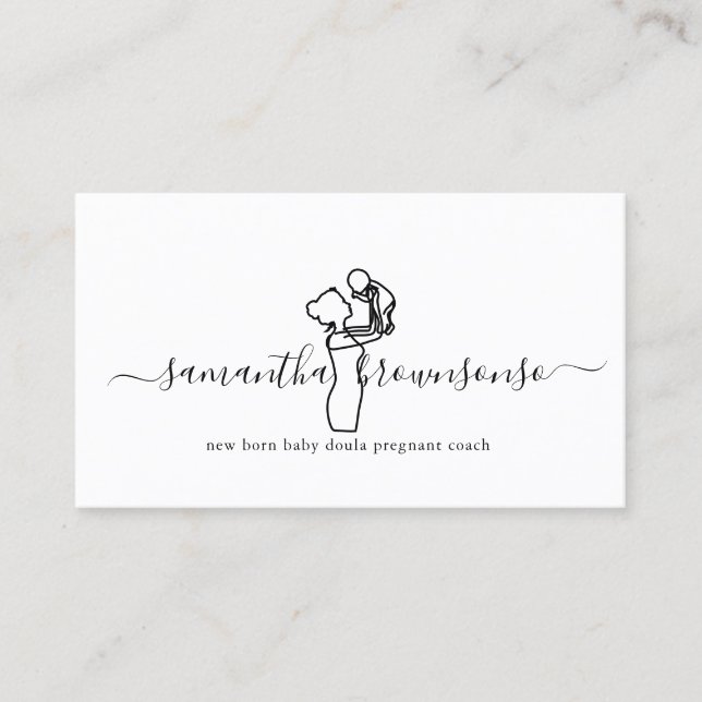 Carte De Visite Nouveau-né bébé doula coach enceinte (Devant)