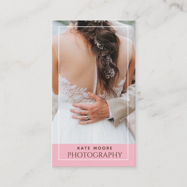 Carte De Visite Nouveau Photographe Mariage Marié Et Mari (Devant)