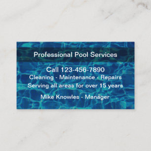 Carte De Visite Nouveau Service De Piscine Moderne