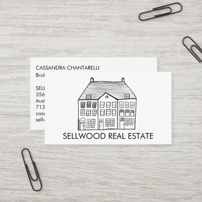 Carte De Visite Nouvelle maison Courtier immobilier moderne Agent  (Devant/Arrière en situation)