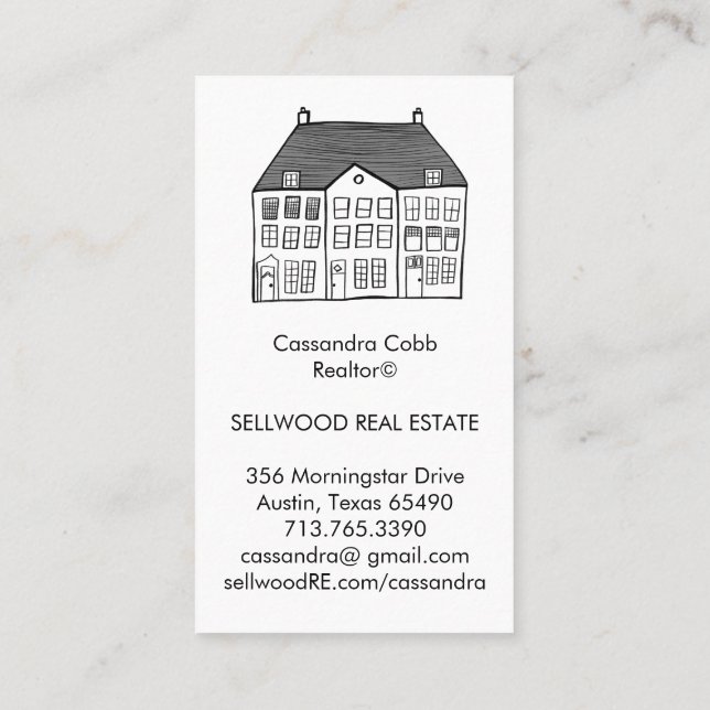 Carte De Visite Nouvelle maison Moderne courtier immobilier Agent  (Dos)