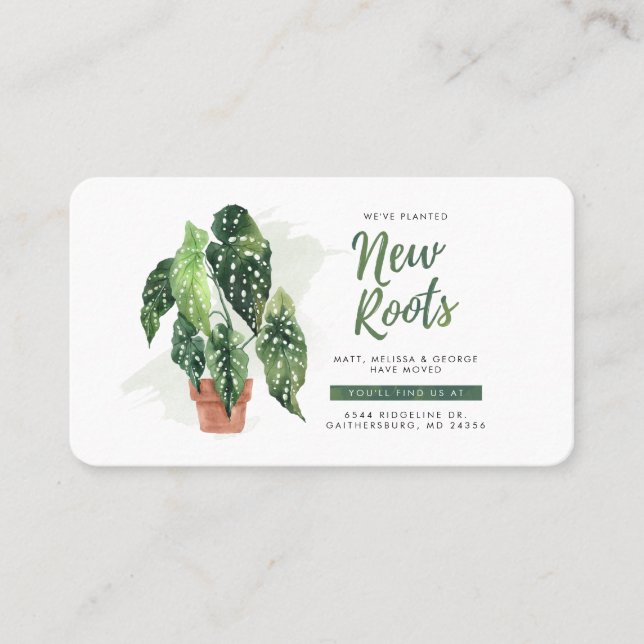 Carte De Visite Nouvelles Racines Nous avons déplacé Chic Moving F (Devant)