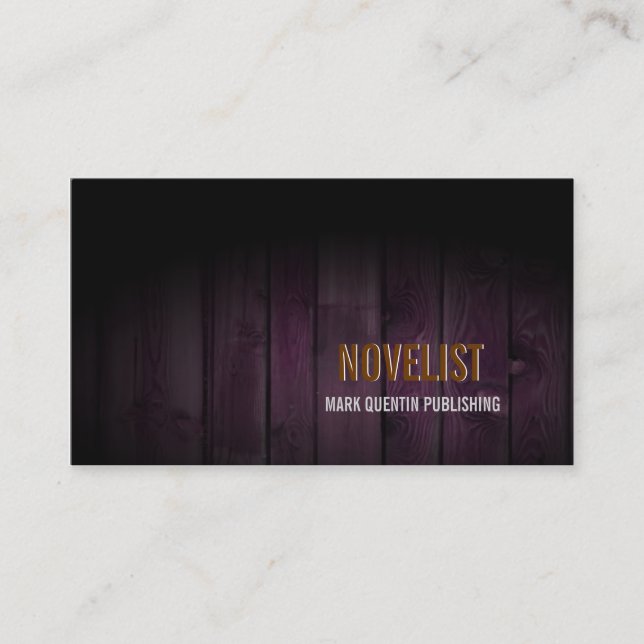 CARTE DE VISITE NOVELISTE Bois foncé (Devant)