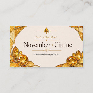 Carte De Visite November Citrine Birthstone Shop Card