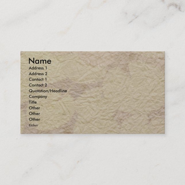 Carte De Visite NOVINO - Regard 2 de papier fait main (Devant)