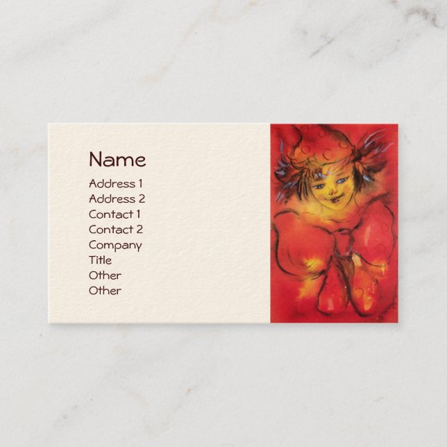 CARTE DE VISITE NUAGE AVEC RIBBON ROUGE (Devant)