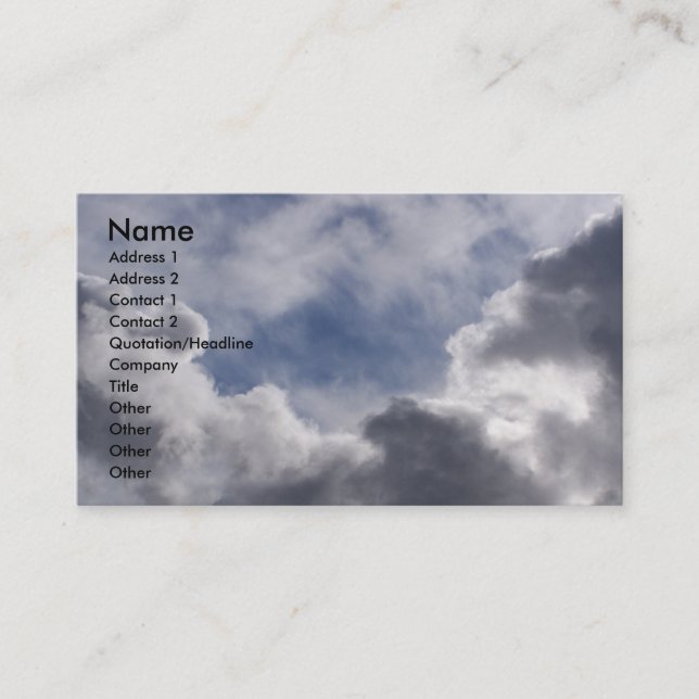 Carte De Visite Nuages (Devant)