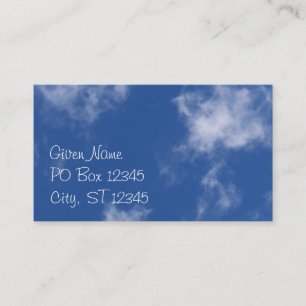 Carte de visite nuages