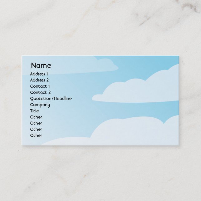 Carte De Visite Nuages - affaires (Devant)
