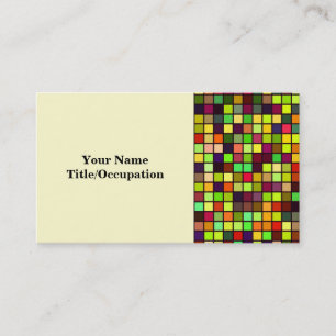 Carte De Visite Nuances de motif multicolore de carrés d'automne