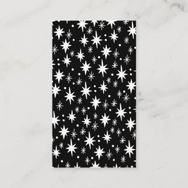 Carte De Visite Nuit étoile noir blanc Motif élégant (Devant)