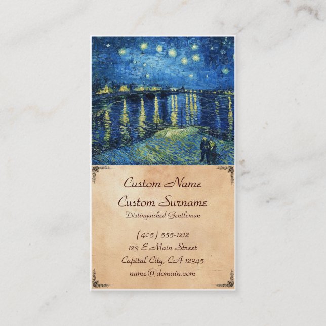 Carte De Visite Nuit étoilée au-dessus du Rhône Vincent van Gogh (Devant)