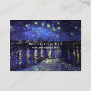 Carte De Visite nuit étoilée sur le rhone 1890, Van Gogh