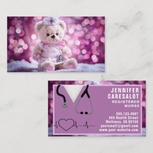 Carte De Visite Nurse Bear RN, LVN, LPN, Gardien