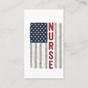 Carte De Visite Nurse Drapeau Américain Vintage Gravure Design de