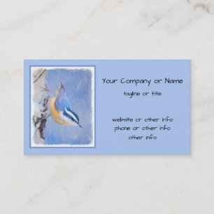 Carte De Visite Nuthatch à poitrine rouge Peinture d'art original 
