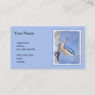 Carte De Visite Nuthatch à poitrine rouge Peinture d'art original 