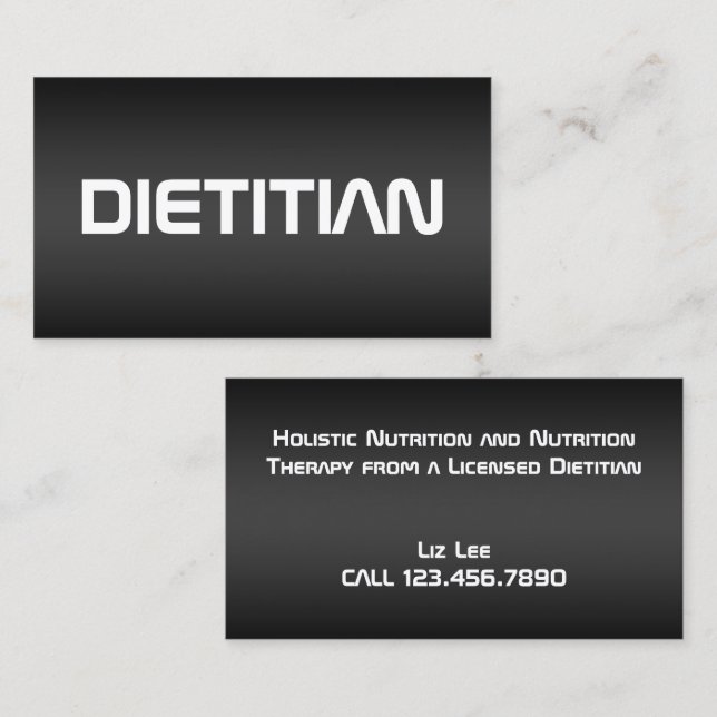 Carte De Visite Nutrition Trainer Dietitian Foodie (Devant / Derrière)