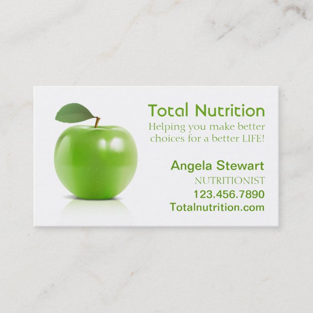 Carte De Visite Nutritionniste avec pomme (Devant)
