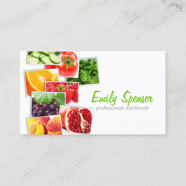 Carte de visite nutritionniste blanc simple (Devant)