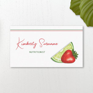 Carte De Visite Nutritionniste des fruits fraise et tranche de cit