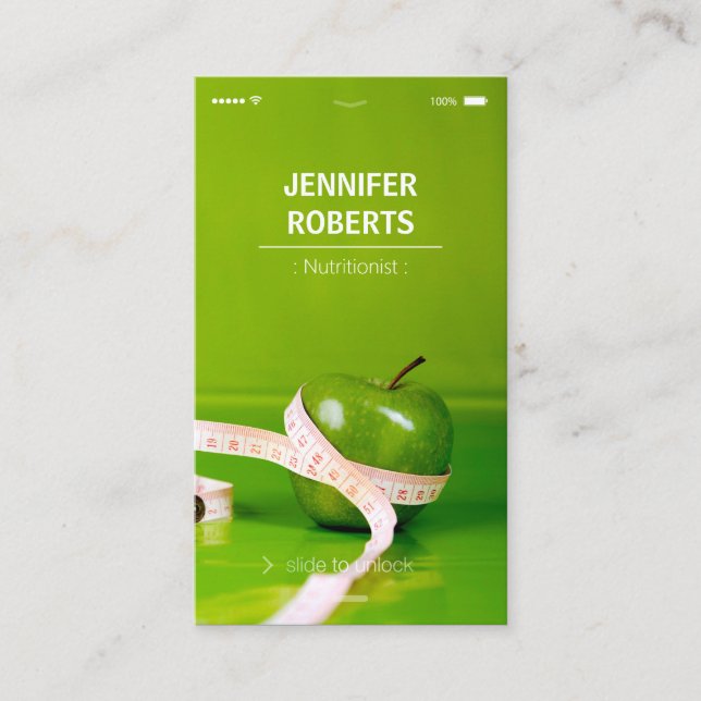Carte De Visite Nutritionniste diététiste créatif et unique (Devant)